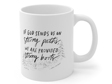 “Strong Boots” Corrie Ten Boom Quote Ceramic Mug 11oz - by Christy Beasley For Discount