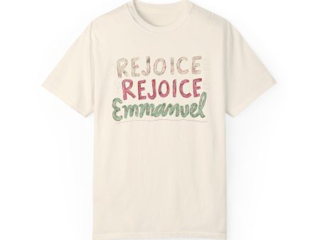 Rejoice, Rejoice, Emmanuel - Unisex Garment-Dyed Comfort Colors T-shirt - by Christy Beasley on Sale