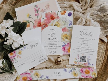 Floral Wedding Invitation Suite | Template For Discount