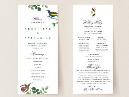 Wedding Program | Vintage Love Birds | DIY Printable Template Discount