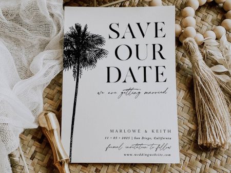 Minimal Destination Wedding Save The Date | Printable Template Supply