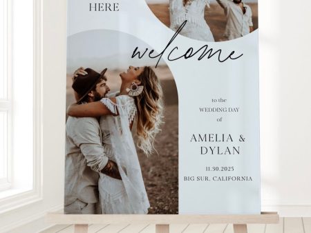 Minimalist Photo Bridal Shower Welcome Sign 24x36  | Printable Template Fashion