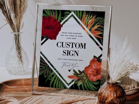 Tropical Destination Wedding Sign | Lacey | Printable Template For Sale