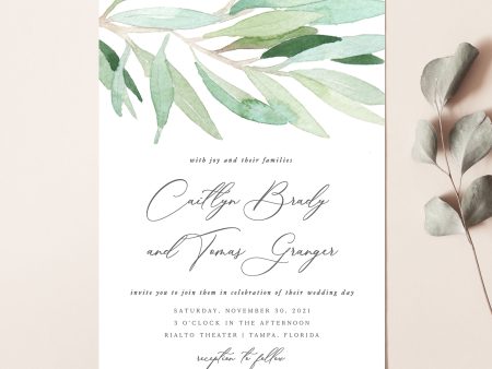 Eucalyptus Wedding Invitation | PDF DIY Template Cheap