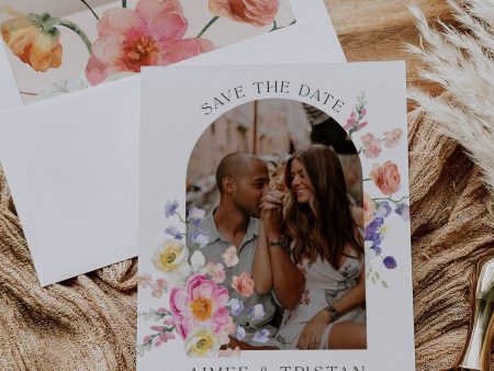 Floral Arch Photo Save the Date | Printable Template Online Sale