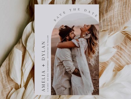 Arch Photo Save The Date Wedding Invitation, Printable DIY Template Sale