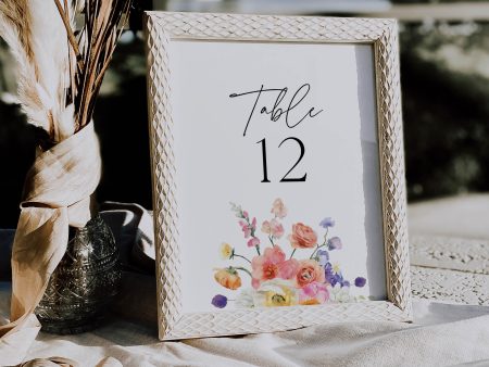 Floral Wedding Table Numbers Reception | Printable Template Sale