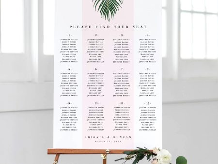 Modern Tropical Wedding Seating Chart  | PDF Template | Abigail Design Sale