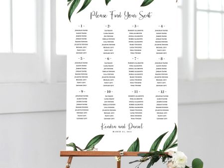 Eucalyptus Greenery Wedding Seating Chart  | PDF Template | Kendra Design For Cheap