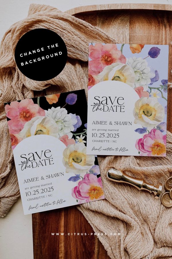 Floral Bloom Save the Date | Printable Template Online Hot Sale