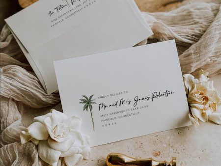 Palm Tree Guest Addressing Envelopes | Printable Template Hot on Sale