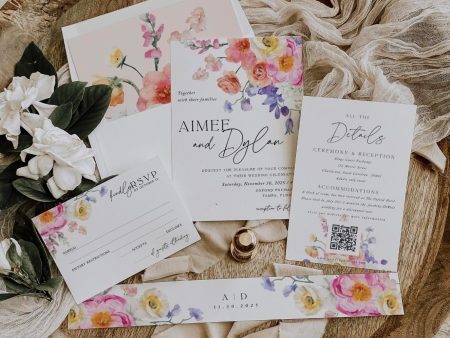 Floral Wedding Invitation Suite | Printable Template For Discount