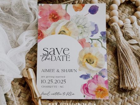 Floral Bloom Save the Date | Printable Template Online Hot Sale