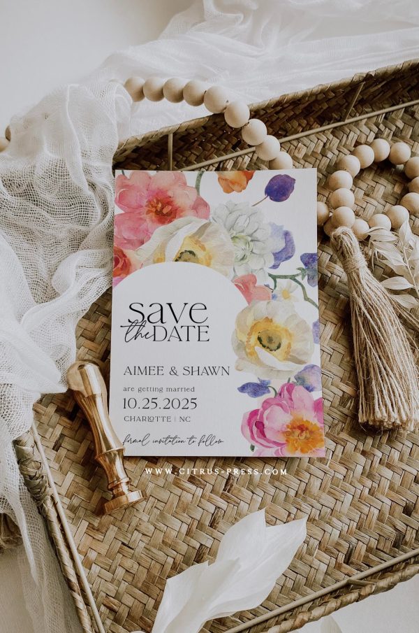 Floral Bloom Save the Date | Printable Template Online Hot Sale