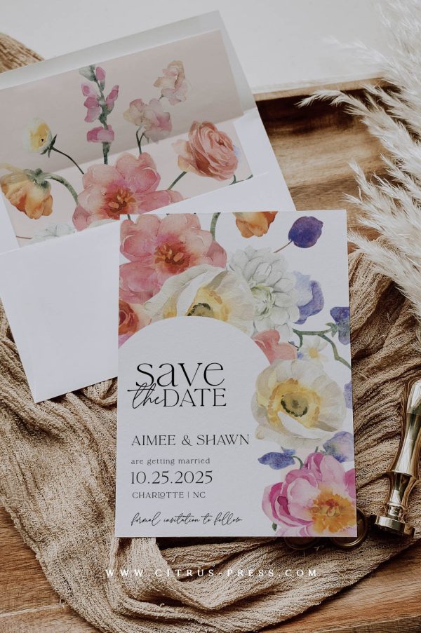 Floral Bloom Save the Date | Printable Template Online Hot Sale