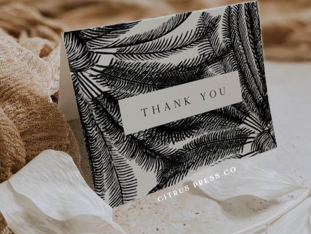 Minimal Tropical Thank You Card | Printable Template Online