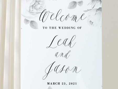 Modern Floral Sign | Wedding Welcome Sign | Printable Template For Sale