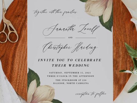 Magnolia Wedding Invitation Printable Template Fashion