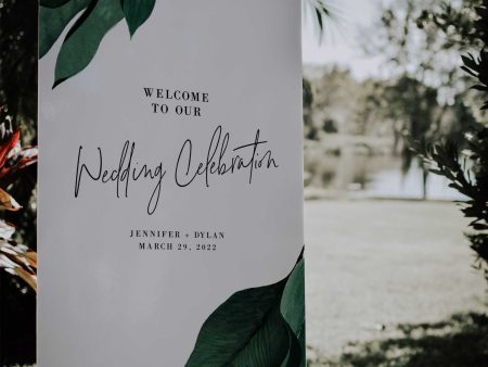 Wedding Reception or Ceremony Sign | Wedding Welcome Sign | Tropical Design | PDF DIY Editable Template | $15 Hot on Sale