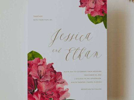 Bougainvillea Tropical Wedding Invitation | Printable Template | Instant Download Online now