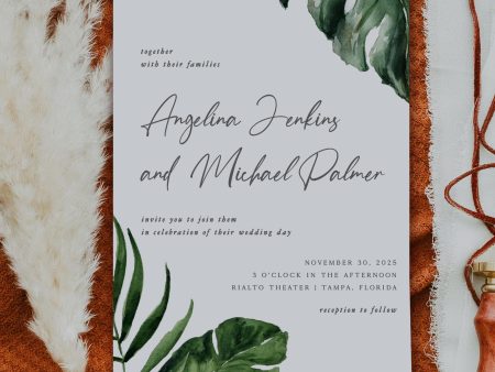 Tropical Greenery Wedding Invitation | Printable Template Sale