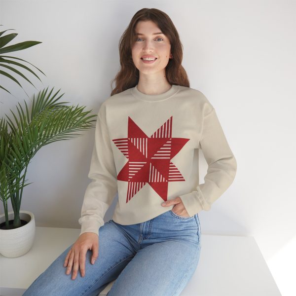 Christmas Star Quilt Block - Unisex Heavy Blend™ Crewneck Sweatshirt Online