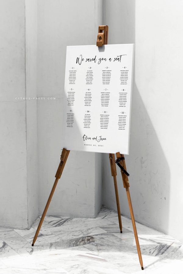 Simple Modern Wedding Seating Chart  | PDF Template Hot on Sale