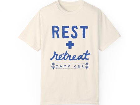 “Rest + Retreat” - Camp CBC 2024 - Unisex Garment-Dyed Comfort Colors T-shirt - by Christy Beasley on Sale