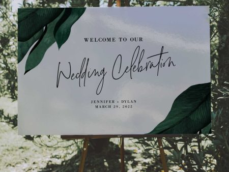 Wedding Reception or Ceremony Sign | Wedding Welcome Sign | Tropical Design | PDF DIY Editable Template | $15 Discount