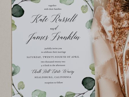 Eucalyptus Frame Wedding Invitation | Printable Template on Sale