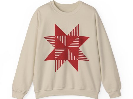 Christmas Star Quilt Block - Unisex Heavy Blend™ Crewneck Sweatshirt Online