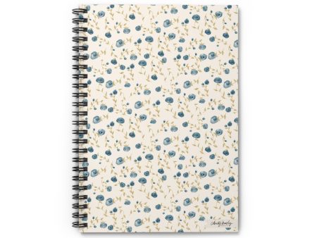 “Little Blue Floral” Spiral Notebook - Ruled Line - by Christy Beasley Online now