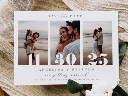 Minimal Frame Photo Save the Date | Printable Template Hot on Sale