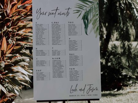 Tropical Wedding Seating Chart  | Editable Template For Cheap