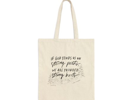 “Strong Boots” Cotton Canvas Tote Bag For Discount