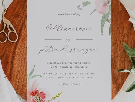 Blush Floral Wedding Invitation | Printable Template Hot on Sale