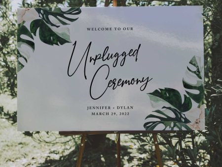 Wedding Reception or Ceremony Sign | Wedding Welcome Sign| Tropical Design | PDF DIY Editable Template | $15 Sale