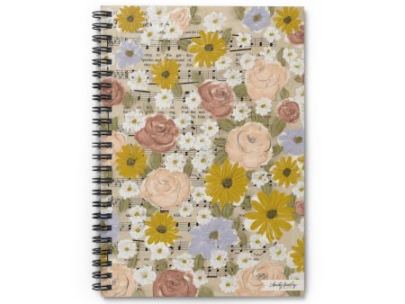 “Floral Garden”  Spiral Notebook - Ruled Line - by Christy Beasley Cheap