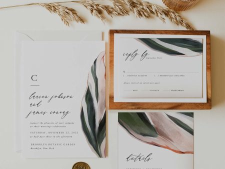 Minimal Tropical Wedding Invitation Template Online now